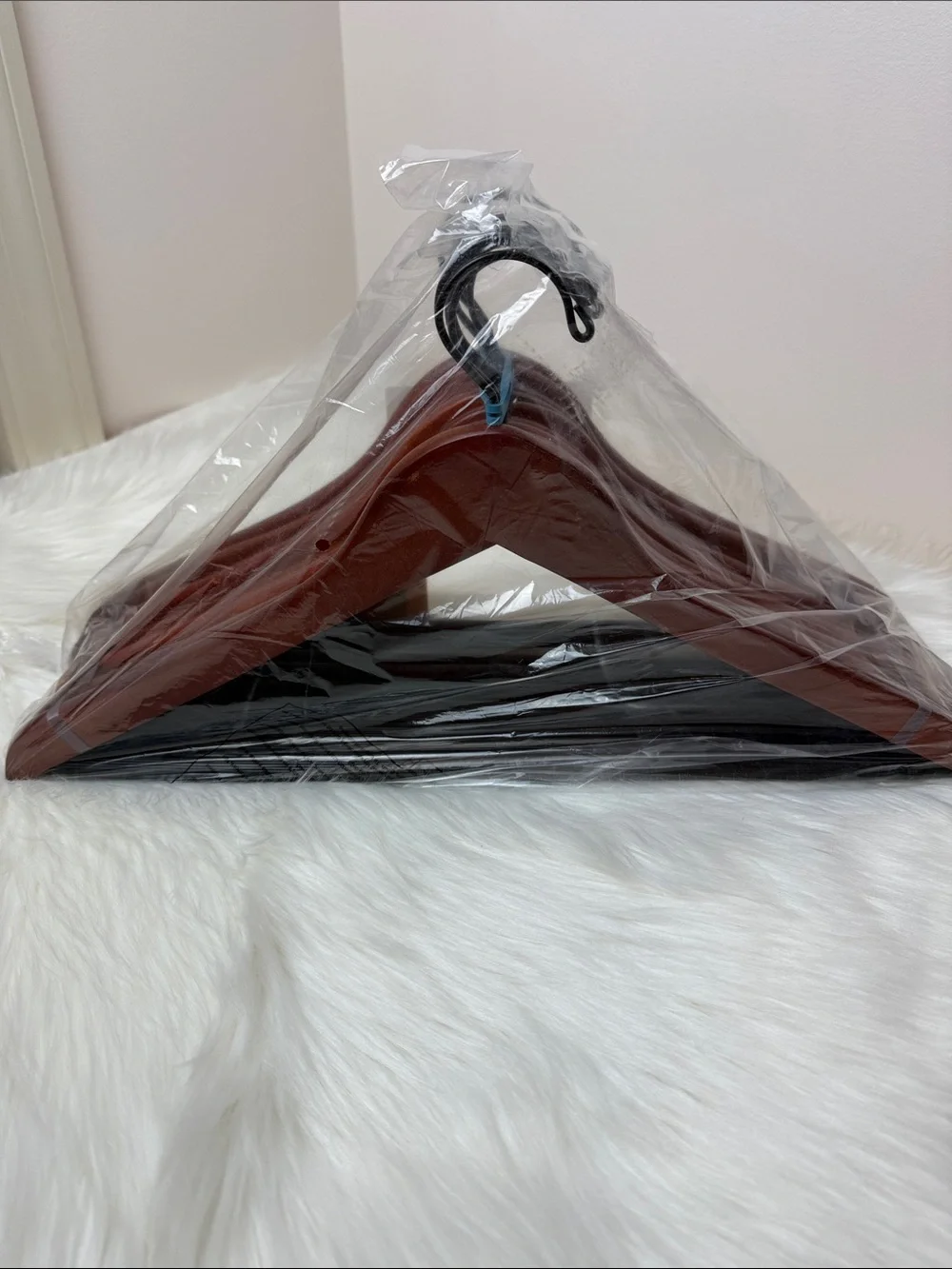 Brookstone Premium Wooden Hangers with Bar in Mahogany  - Set of 10